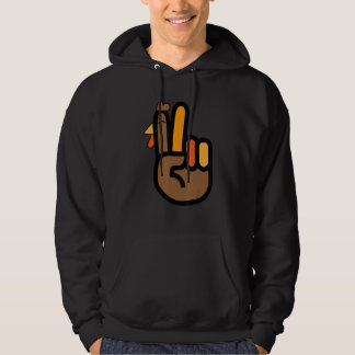 Peace Sign Turkey Hand Cool Thanksgiving Hippie Me Hoodie