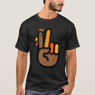Peace Sign Turkey Hand Cool Thanksgiving Hippie Me T-Shirt