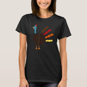 Peace Sign Turkey Hand Cool Thanksgiving Hippie Me T-Shirt