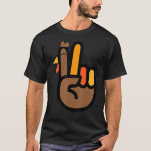 Peace Sign Turkey Hand Cool Thanksgiving Hippie Me T-Shirt