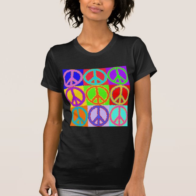 Peace Sign wavy design T-Shirt (Front)