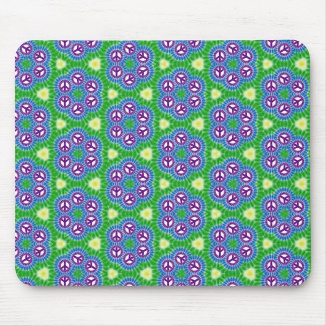 Peace Sign White Customisable Mouse Mat Pad (Front)