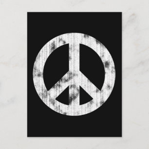 Peace Sign White Distressed Postcard