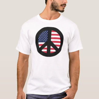 Peace Sign With American Flag T-Shirt