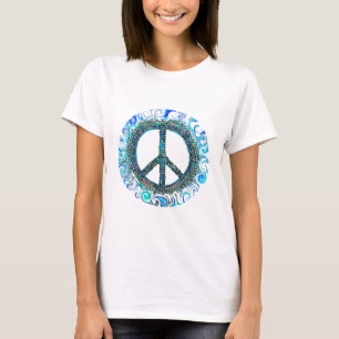 Peace Sign With Blue Waves T-Shirt