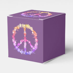 Peace sign with colourful flowers, favour box