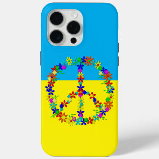 Peace sign with flowers,ukrainian flag  iPhone 15 pro max case