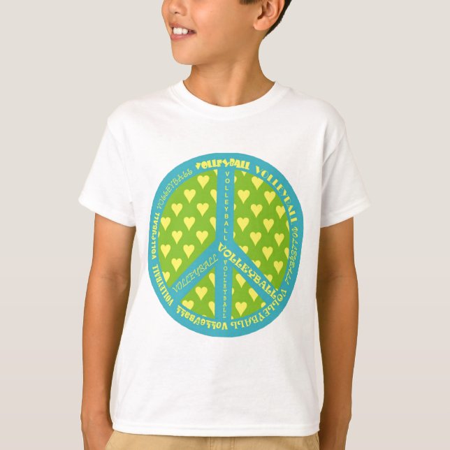 Peace Sign with Volleyball in Frame T-Shirt (Front)
