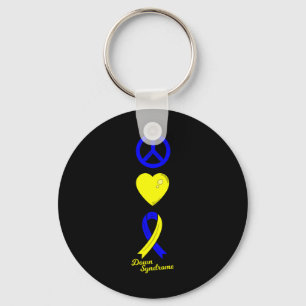 Peace Sign World Down Syndrome Day Women Kids Key Ring