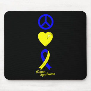 Peace Sign World Down Syndrome Day Women Kids Mouse Mat