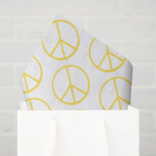 Peace Sign Yellow Groovy Colorful Fun Tissue Paper