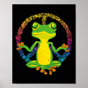 Peace Sign Yoga Frogs Cool Peace Frog Tie Dye