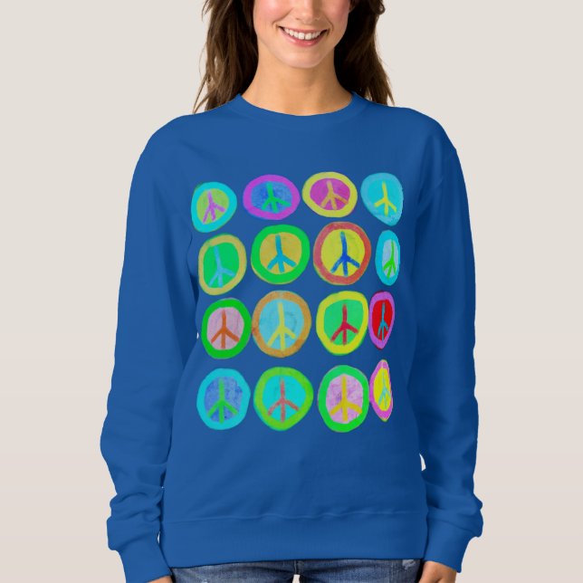 Peace Signs Abstract Art to Wear Sweatshirt (Front)