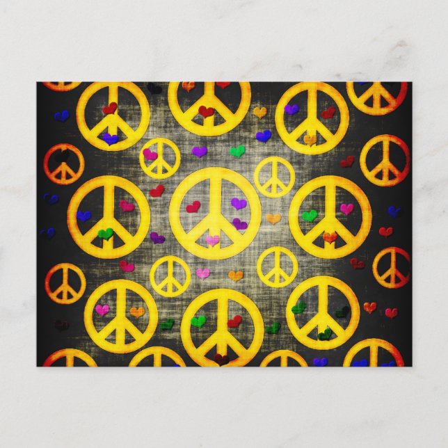 Peace Signs and Hearts Postcard (Front)