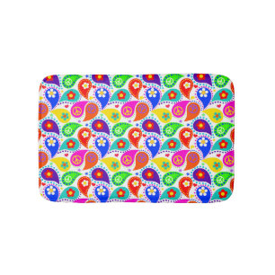 Peace Signs and Paisley Bath Mat