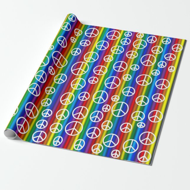 Peace Signs Bubbles Wrapping Paper (Unrolled)