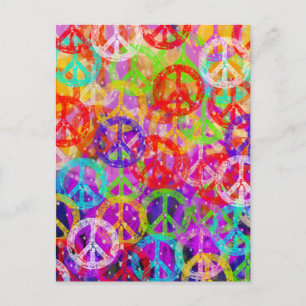 Peace Signs Collage Postcard