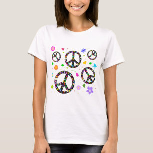 Peace Signs & Flowers T-Shirt