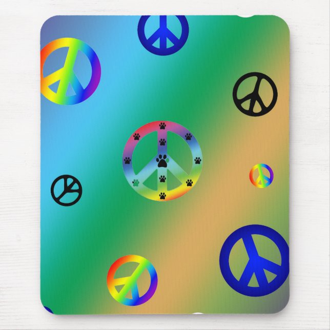 Peace Signs Mouse Mat (Front)