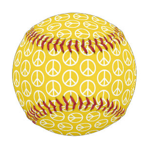 Peace Signs on Sunny Yellow Baseball