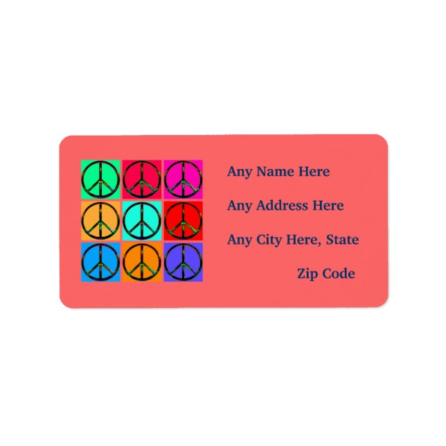 Peace Signs Return Address Labels (Front)