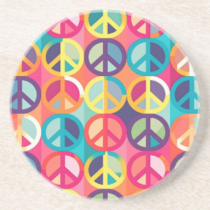 Peace Signs Sandstone Coaster