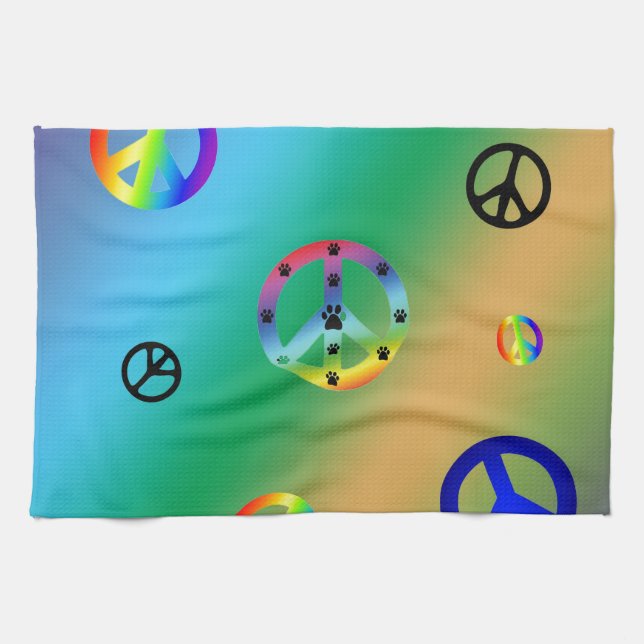 Peace Signs Tea Towel (Horizontal)