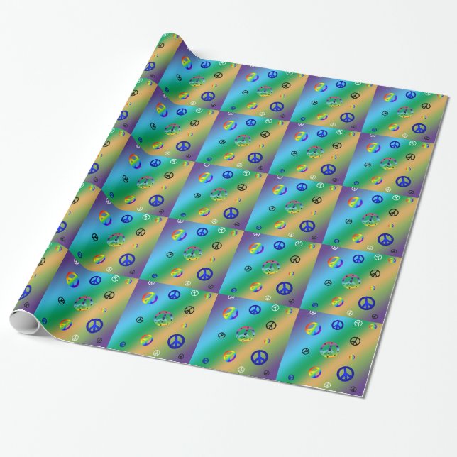 Peace Signs Wrapping Paper (Unrolled)
