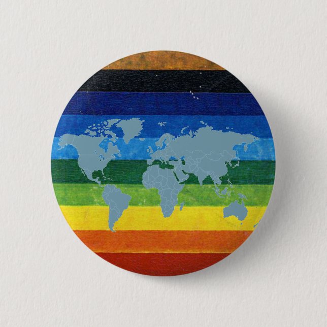 peace simbol rainbow 6 cm round badge (Front)