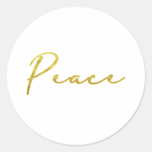 Peace simple gold typography Sticker