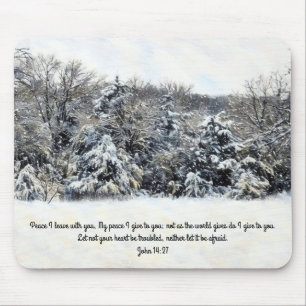 Peace Snow Meadow Bible Verse Faith Mouse Pad
