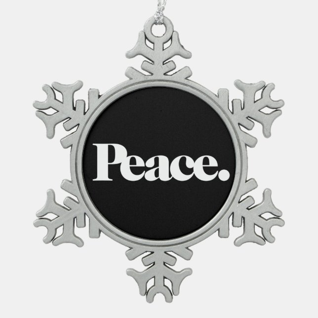 PEACE SNOWFLAKE PEWTER CHRISTMAS ORNAMENT (Front)