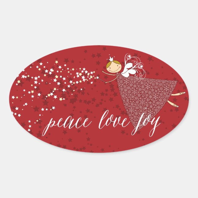Peace Snowflakes Christmas Fairy Holiday Sticker (Front)