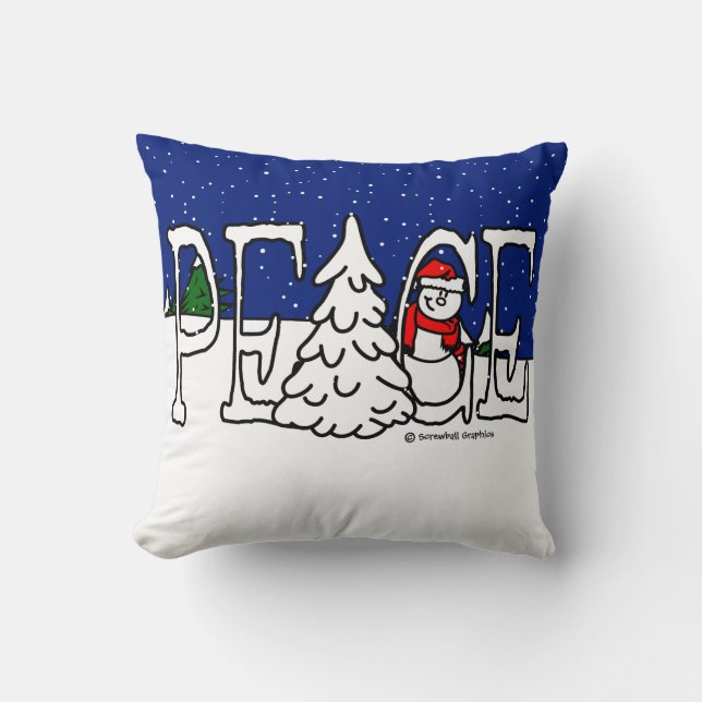 Peace Snowman Cushion (Front)