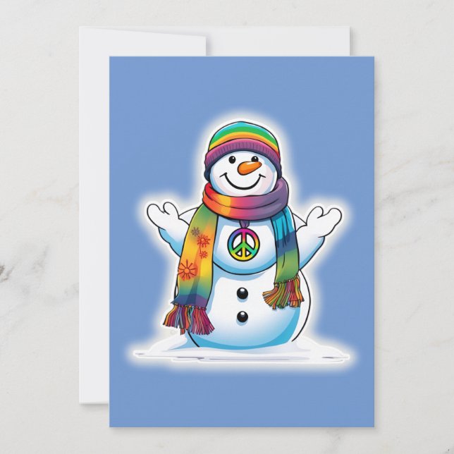 Peace Snowman Holiday Card (Front)