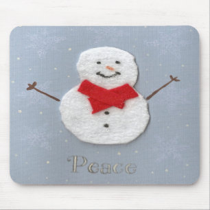 Peace snowman mousepad