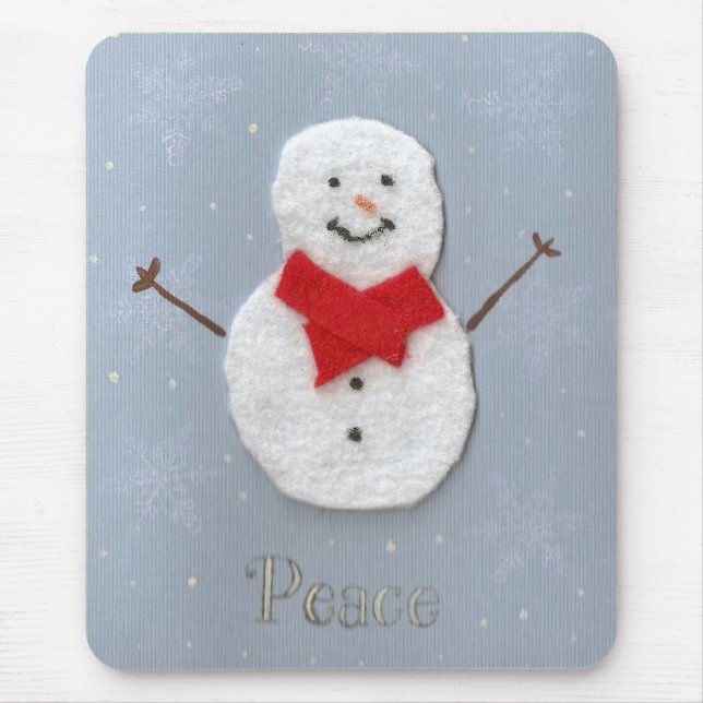 Peace snowman mousepad (Front)