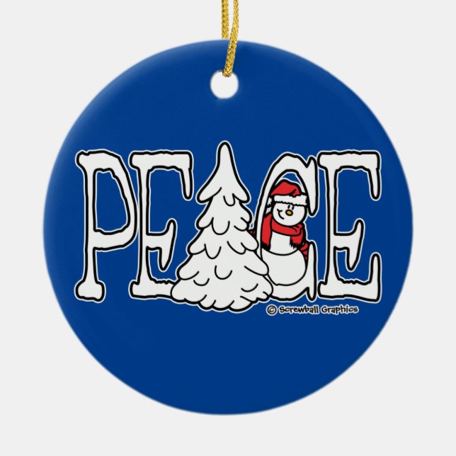 Peace Snowman Ornament (Front)