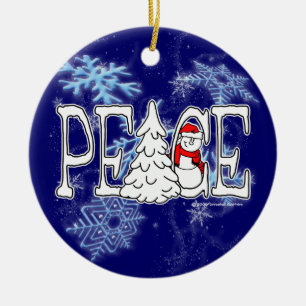 Peace Snowman Ornament
