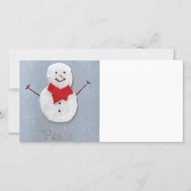 Peace Snowman Photocard Holiday Card (Front)
