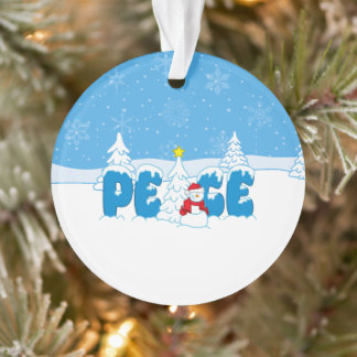 Peace Snowman Screwball Graphics Holiday Ornament