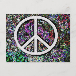 Peace solar flowers postcard