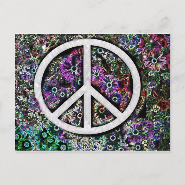 Peace solar flowers postcard (Front)