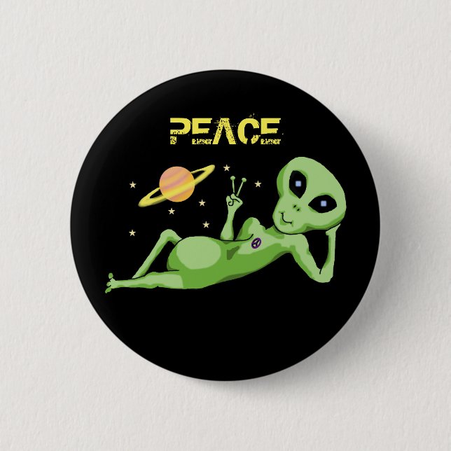 Peace Space Alien Button (Front)
