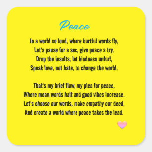 Peace Square Sticker