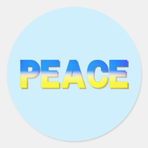 PEACE Stand with Ukraine Freedom for Ukrainian Classic Round Sticker
