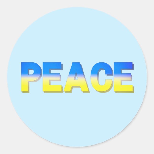PEACE Stand with Ukraine Freedom for Ukrainian Classic Round Sticker (Front)