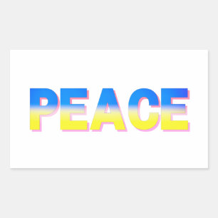 PEACE Stand with Ukraine Freedom for Ukrainian Rectangular Sticker