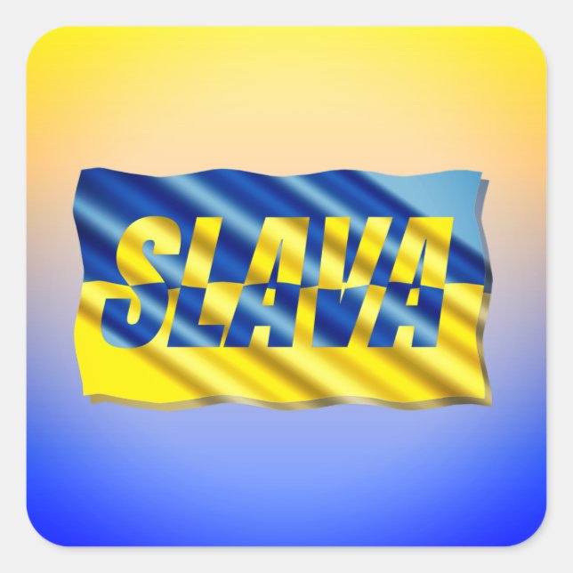 PEACE Stand with Ukraine Freedom for Ukrainian Square Sticker (Front)