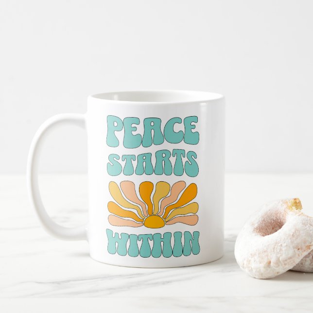 Peace Starts Within		 Coffee Mug (With Donut)